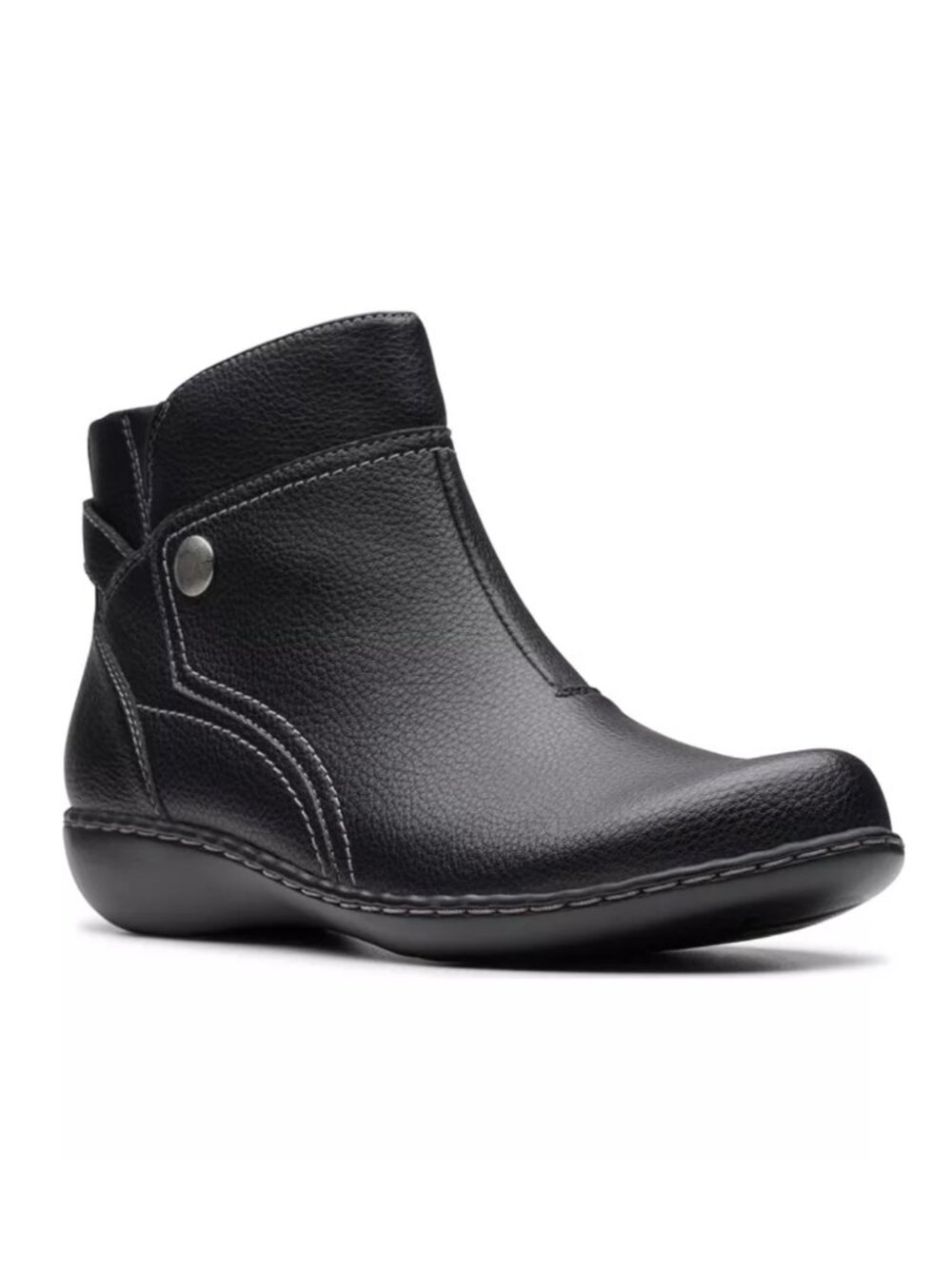 Clarks Ashland Mabel Ankle Boots Black Leather Women's - 8.5XW